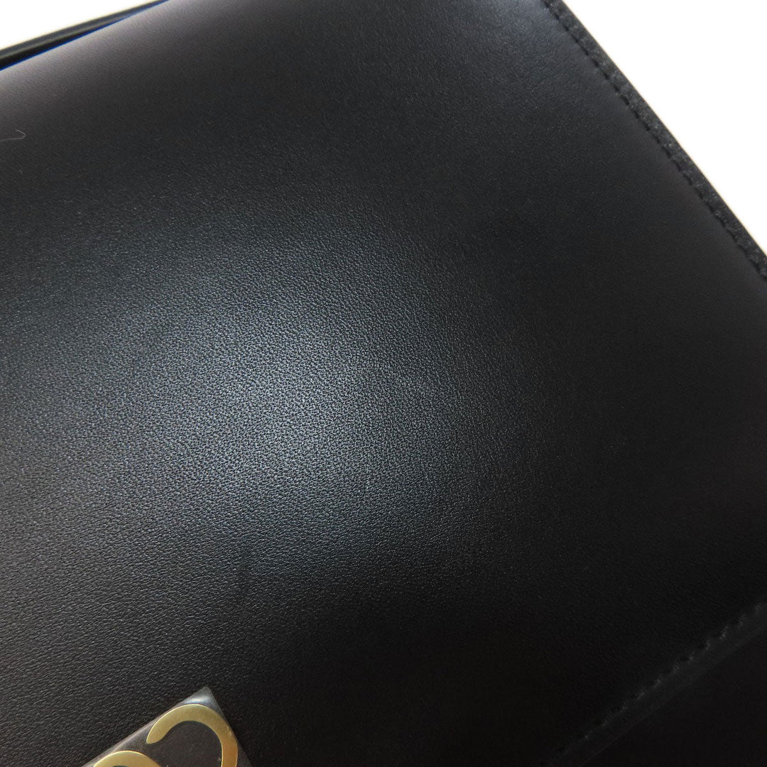 LOEWE Shoulder Bag leather black anagram Women Used Authentic