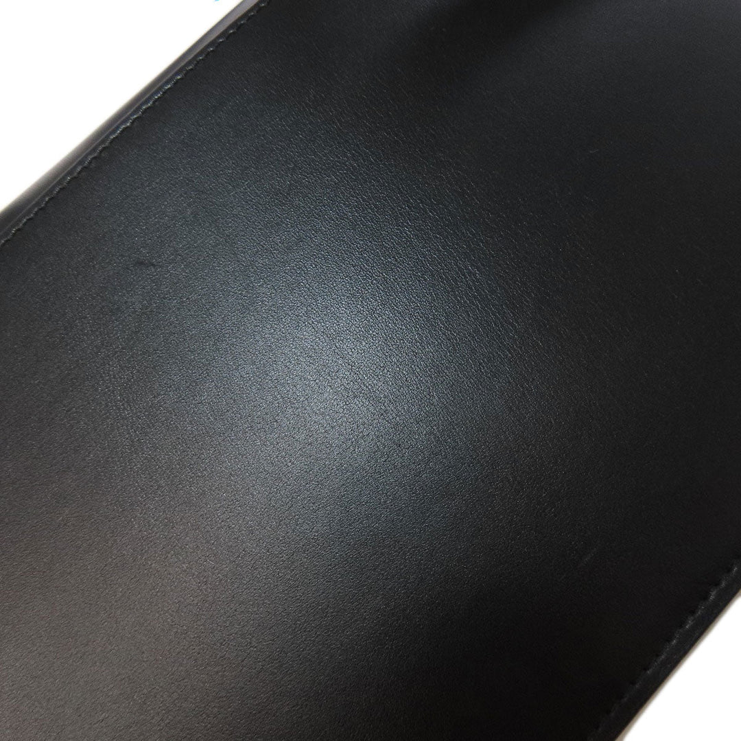 LOEWE Shoulder Bag leather black anagram Women Used Authentic