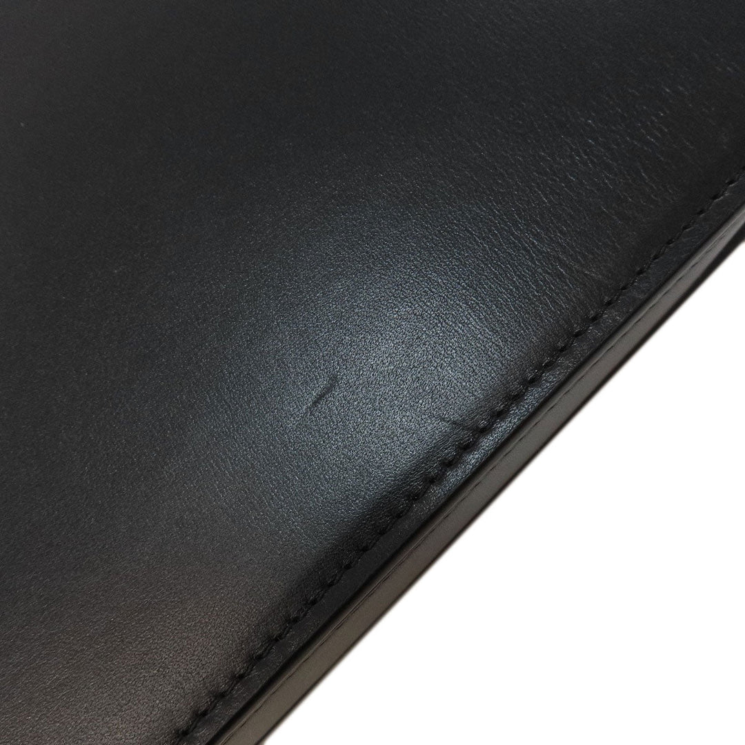 LOEWE Shoulder Bag leather black anagram Women Used Authentic