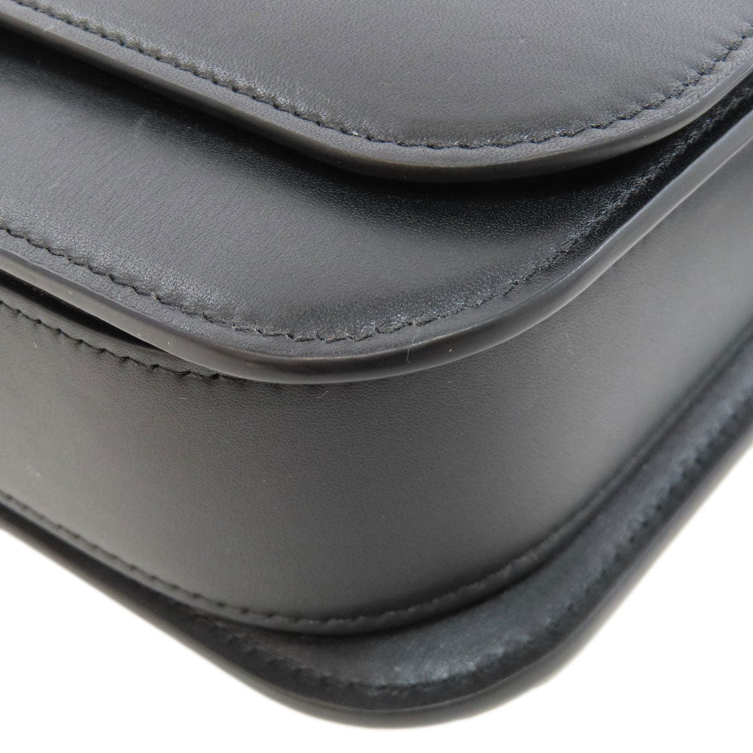 LOEWE Shoulder Bag leather black anagram Women Used Authentic