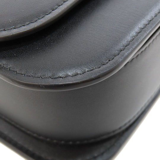LOEWE Shoulder Bag leather black anagram Women Used Authentic