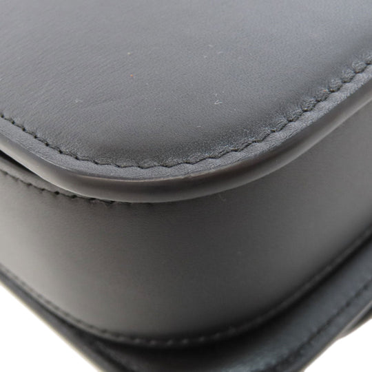 LOEWE Shoulder Bag leather black anagram Women Used Authentic