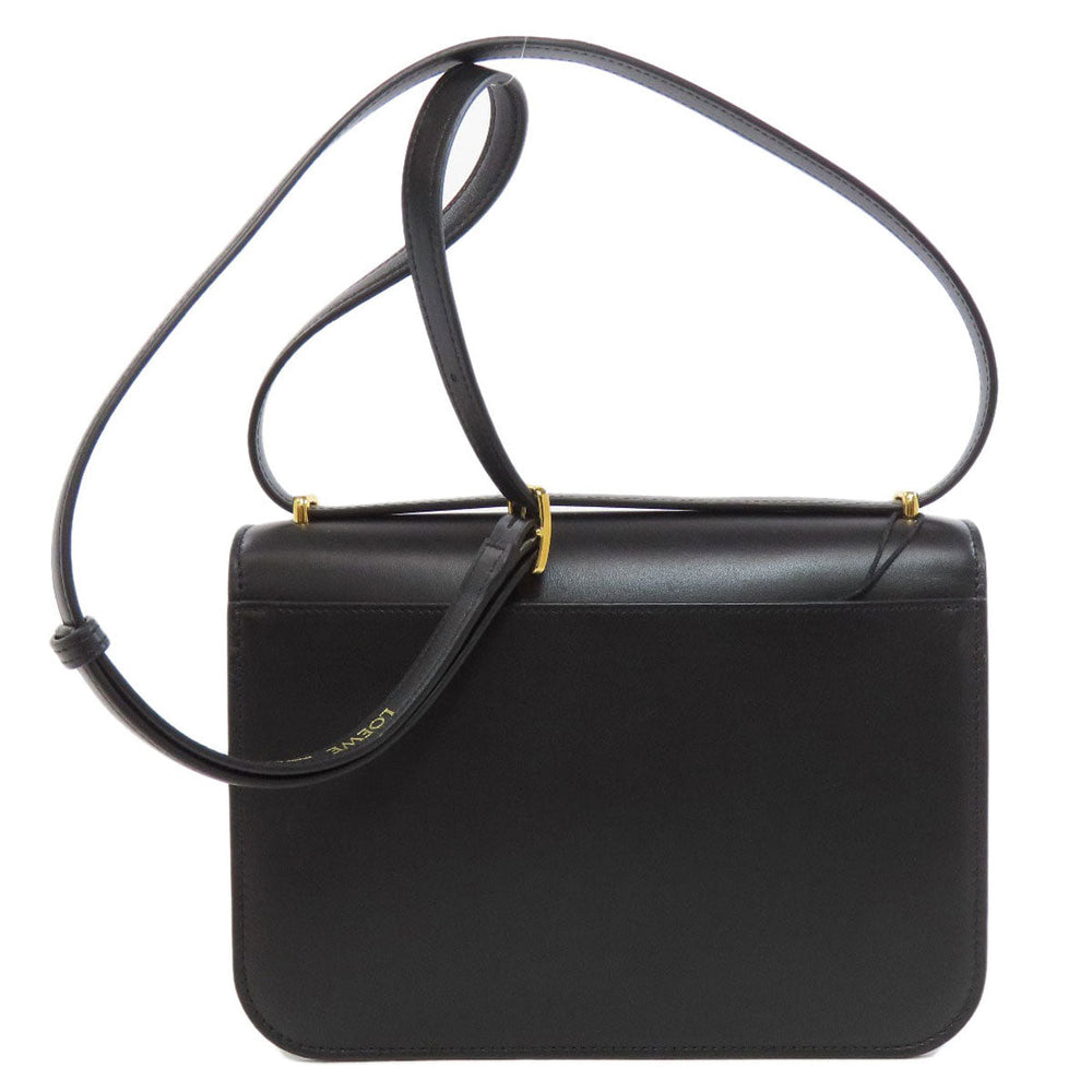 LOEWE Shoulder Bag leather black anagram Women Used Authentic