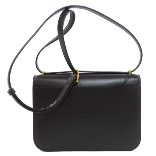 LOEWE Shoulder Bag leather black anagram Women Used Authentic