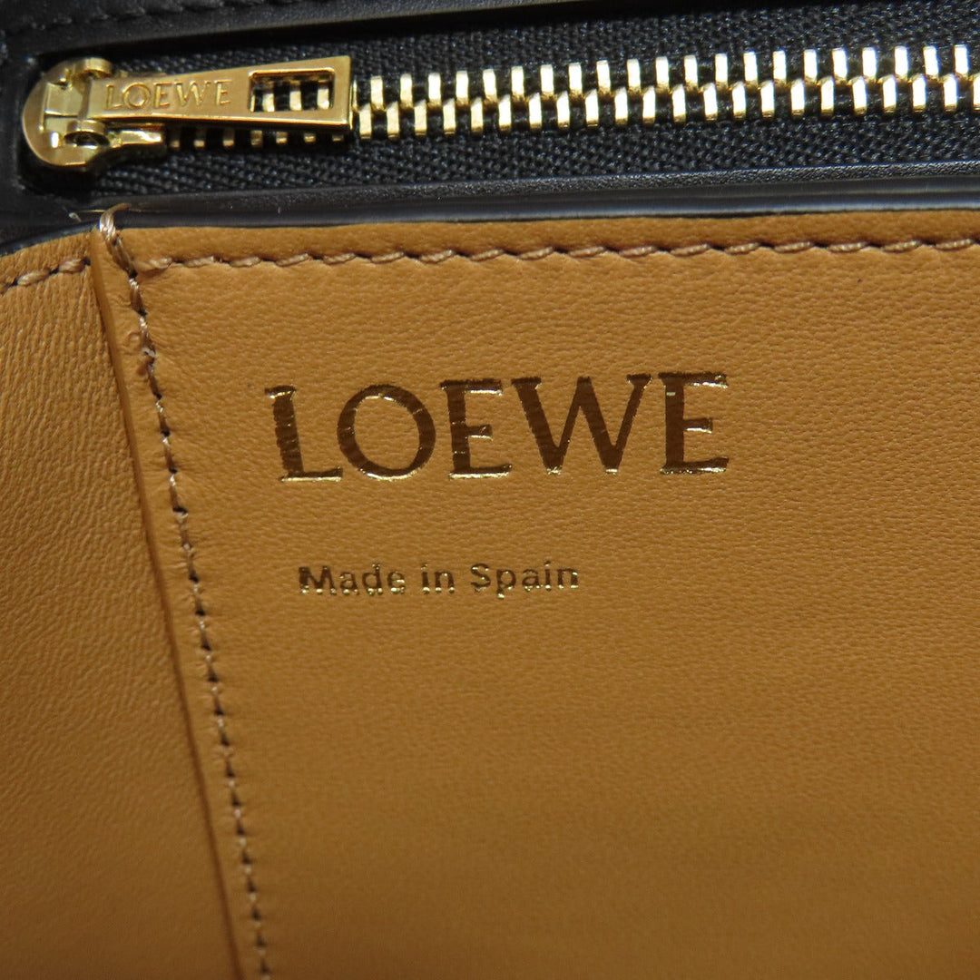 LOEWE Shoulder Bag leather black anagram Women Used Authentic