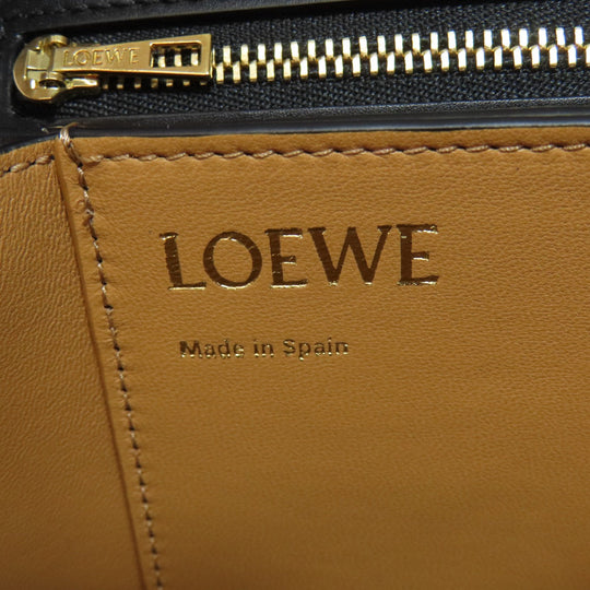 LOEWE Shoulder Bag leather black anagram Women Used Authentic