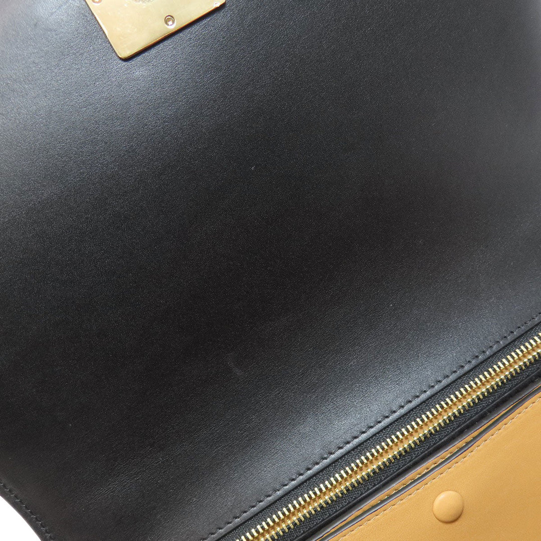 LOEWE Shoulder Bag leather black anagram Women Used Authentic
