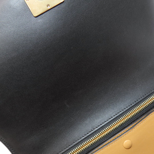 LOEWE Shoulder Bag leather black anagram Women Used Authentic