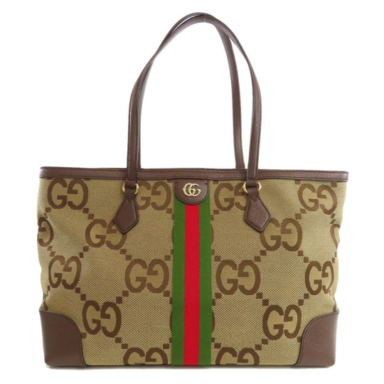 GUCCI Tote Bag 631685 canvas Brown Offdia GG Medium Women Used Authentic
