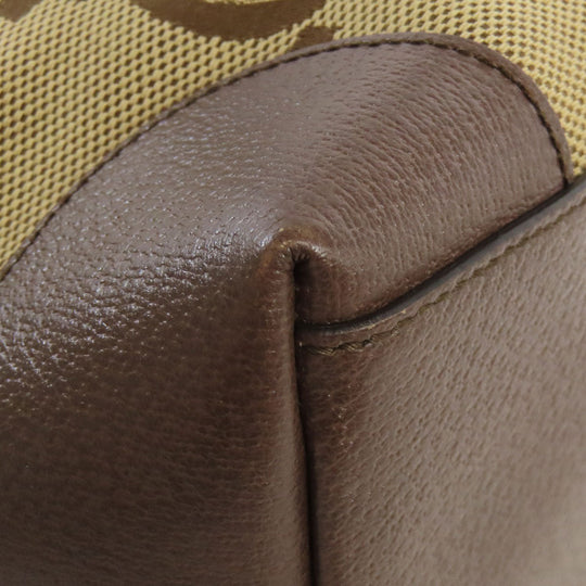 GUCCI Tote Bag 631685 canvas Brown Offdia GG Medium Women Used Authentic