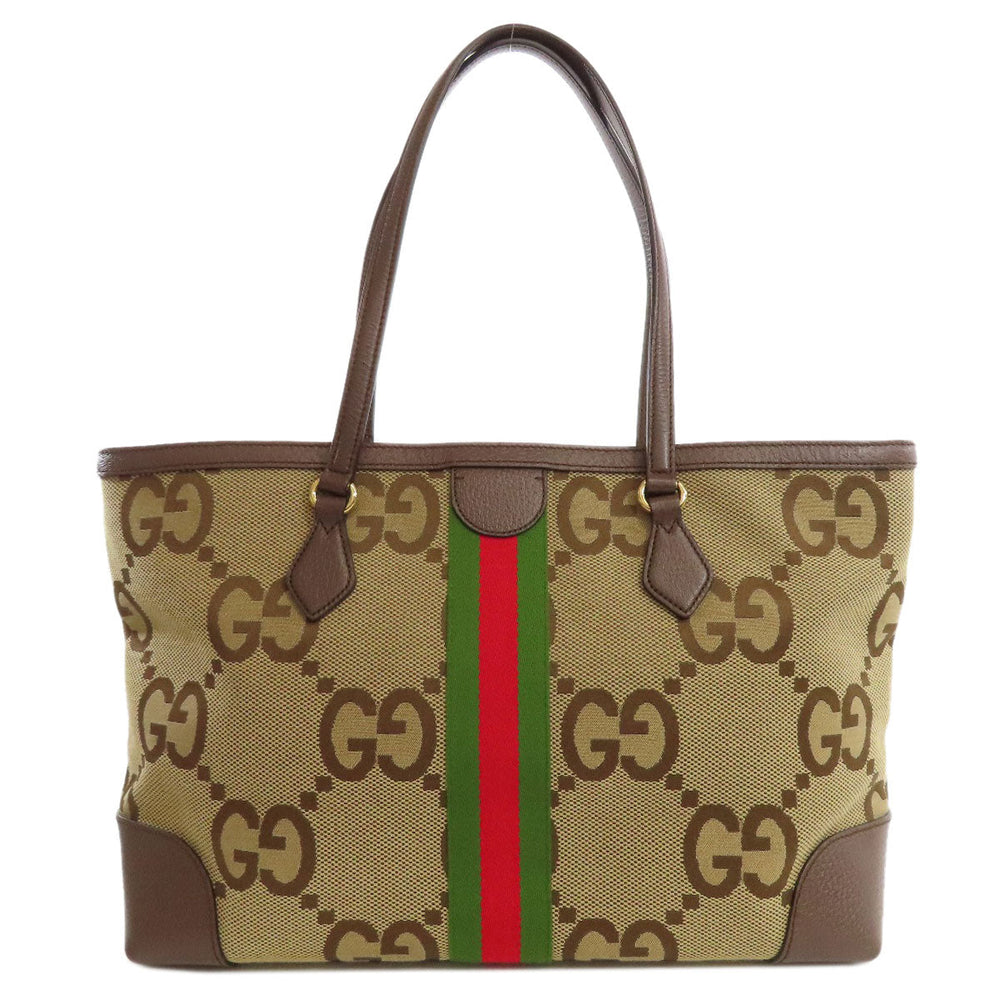 GUCCI Tote Bag 631685 canvas Brown Offdia GG Medium Women Used Authentic