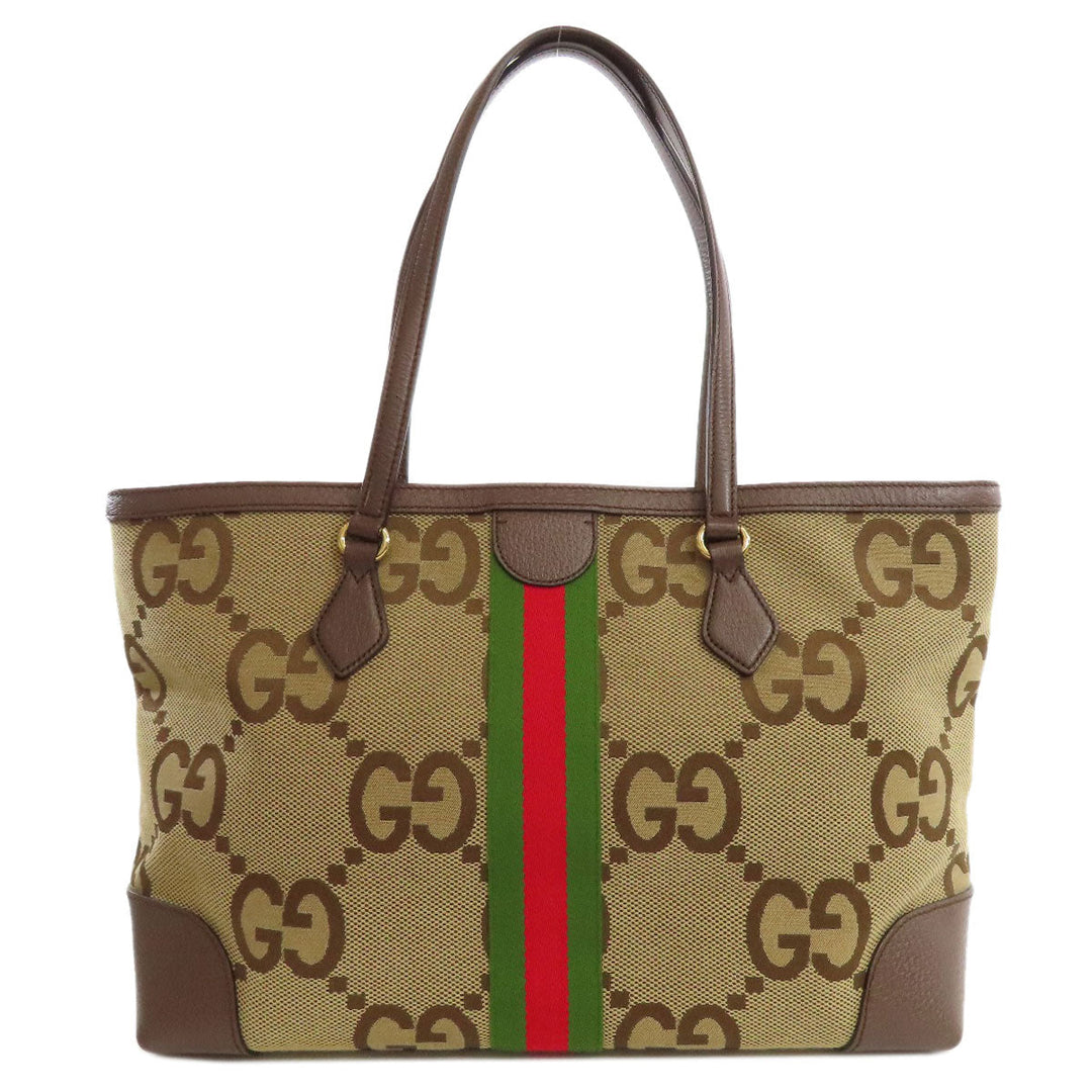 GUCCI Tote Bag 631685 canvas Brown Offdia GG Medium Women Used Authentic