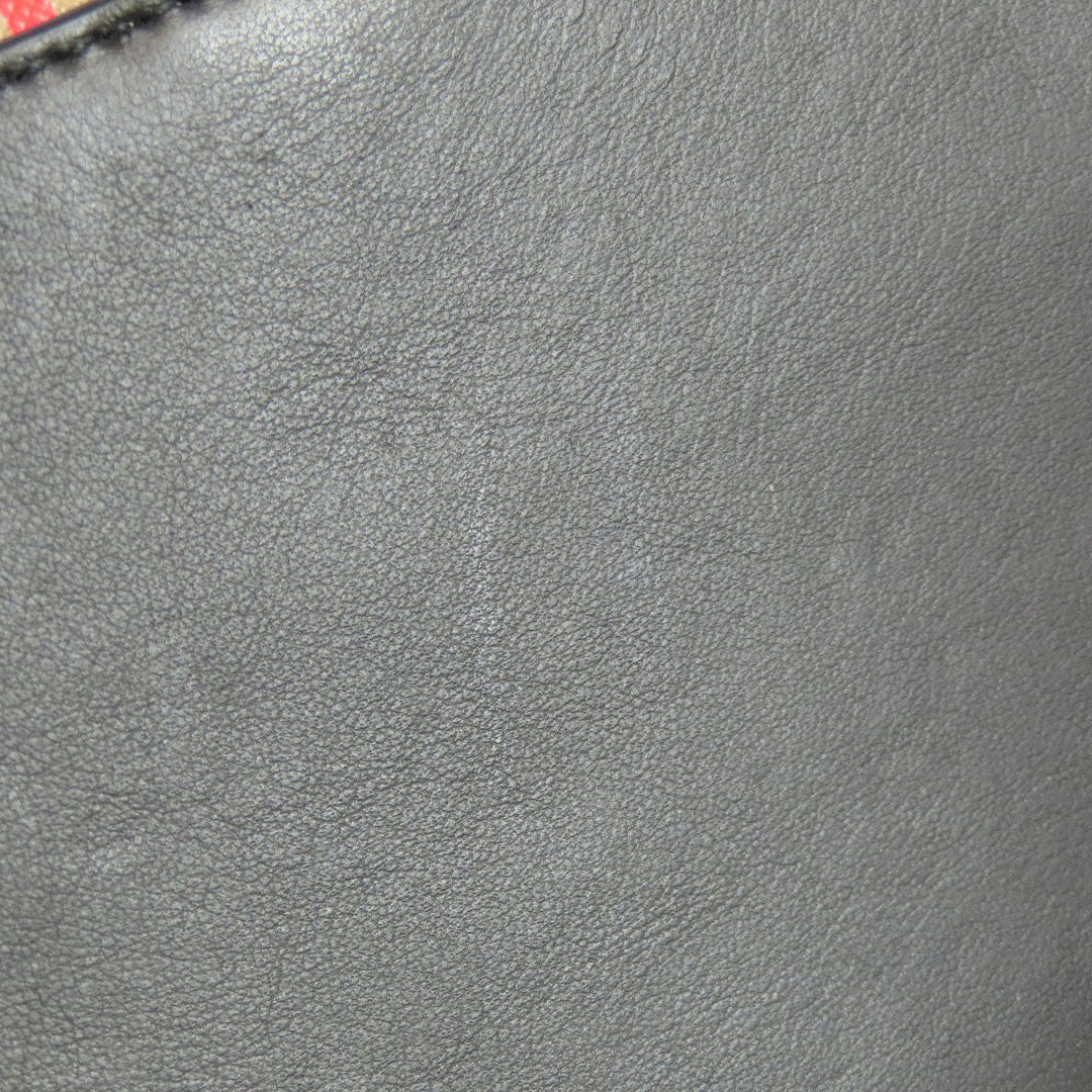 BURBERRY Tote Bag PVC beige stripe Women Used Authentic