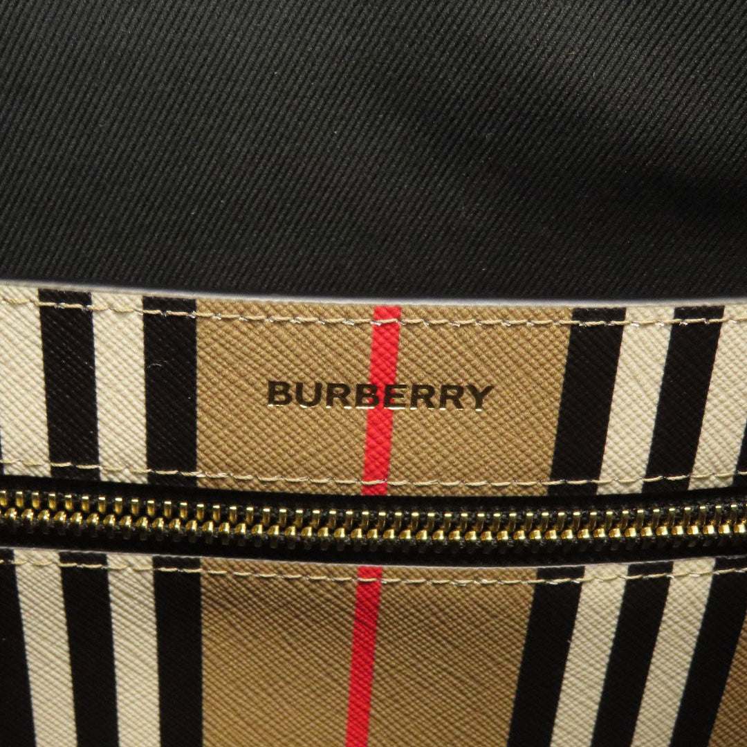 BURBERRY Tote Bag PVC beige stripe Women Used Authentic