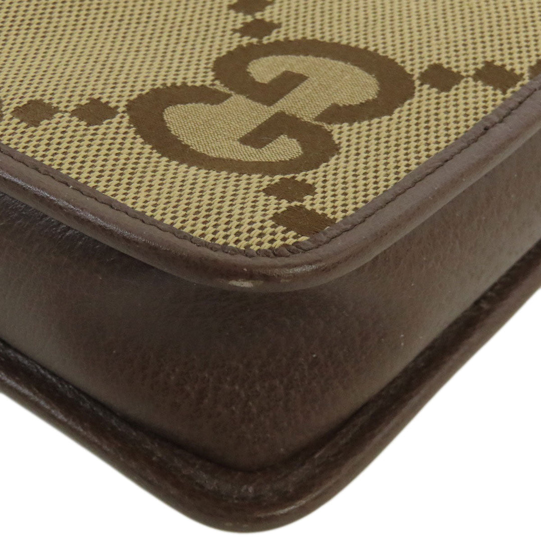 GUCCI Shoulder Bag 696075 canvas Brown Jumbo GG mini bag
