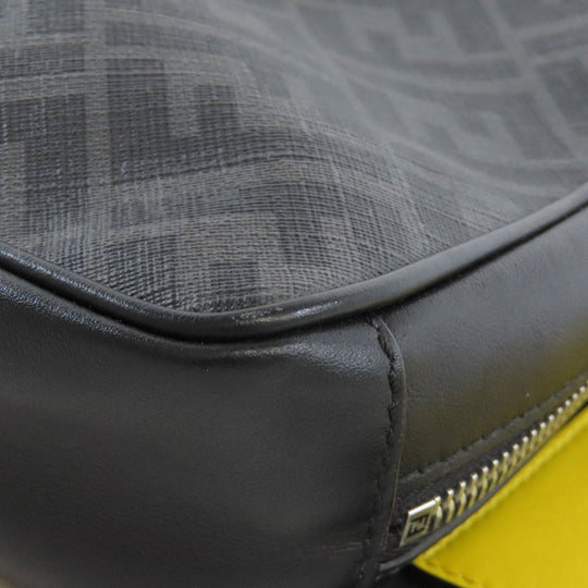 FENDI Sling bag PVC , Calfskin black Zucca Pattern Women Used Authentic