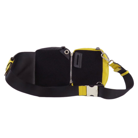 FENDI Sling bag PVC , Calfskin black Zucca Pattern Women Used Authentic