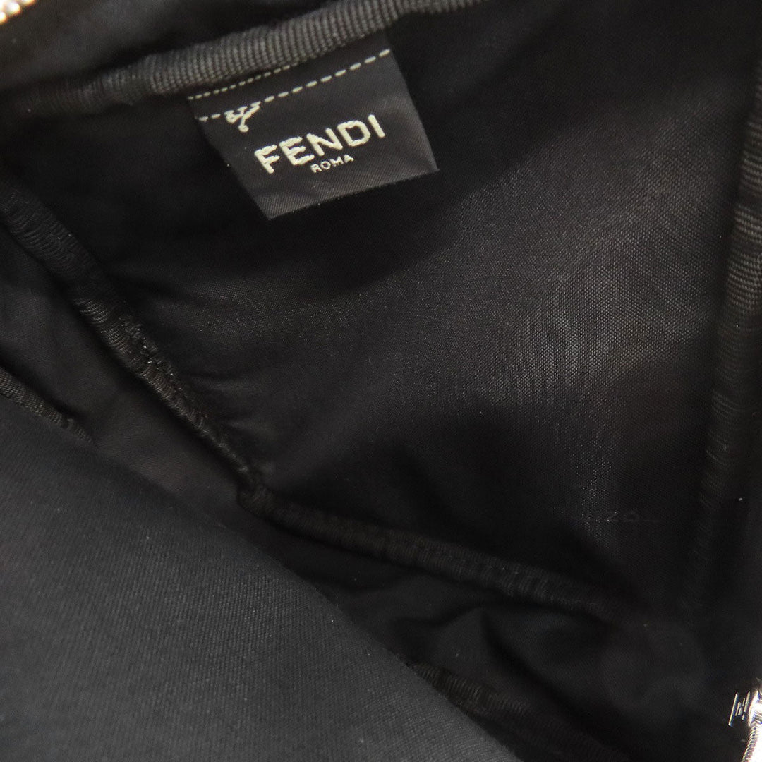 FENDI Sling bag PVC , Calfskin black Zucca Pattern Women Used Authentic