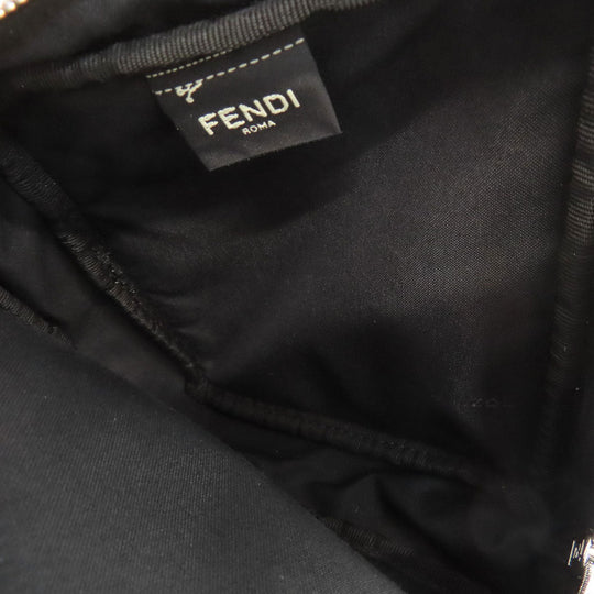 FENDI Sling bag PVC , Calfskin black Zucca Pattern Women Used Authentic