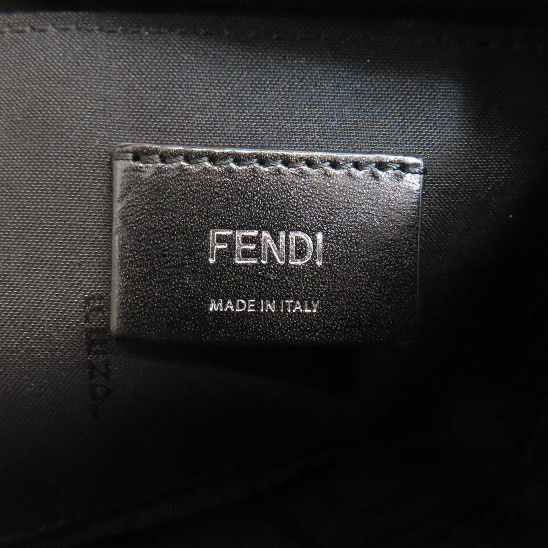 FENDI Sling bag PVC , Calfskin black Zucca Pattern Women Used Authentic