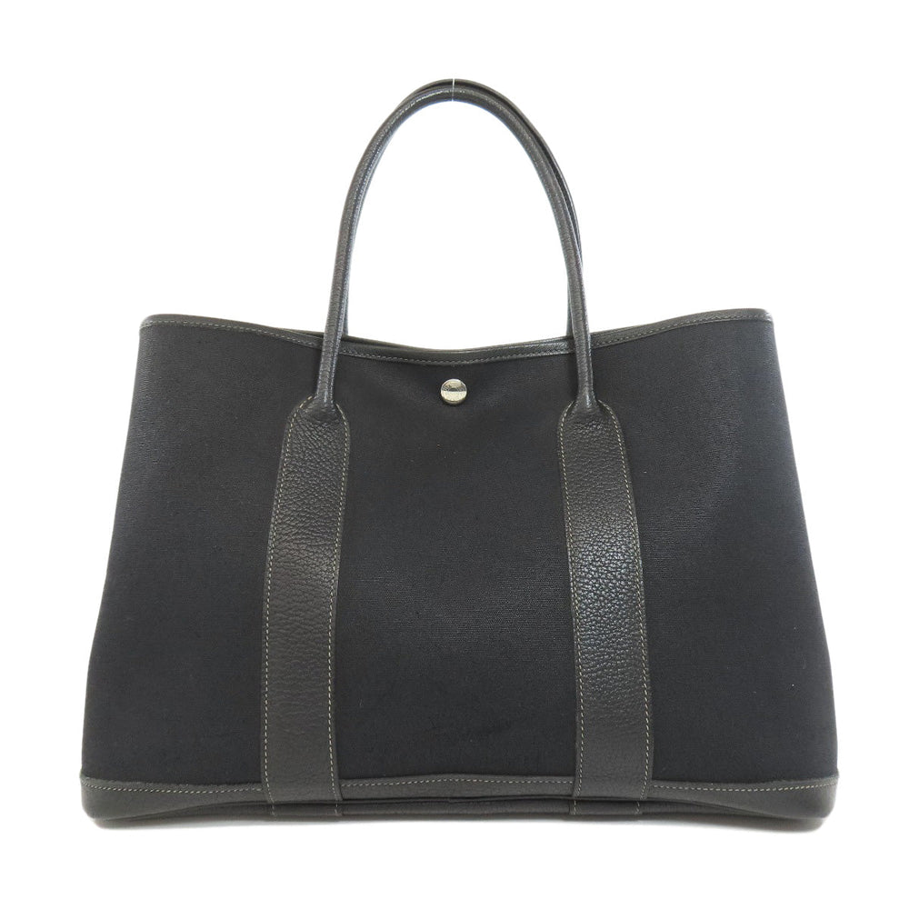 HERMES Tote Bag Towar Officche black Garden Party PM SilverMetal Women Used Authentic