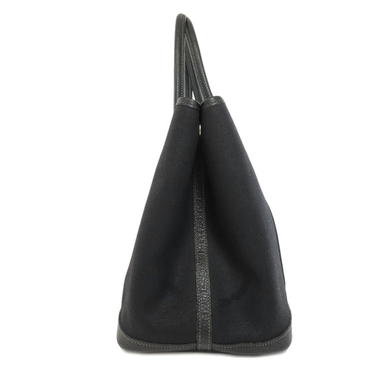 HERMES Tote Bag Towar Officche black Garden Party PM SilverMetal Women Used Authentic