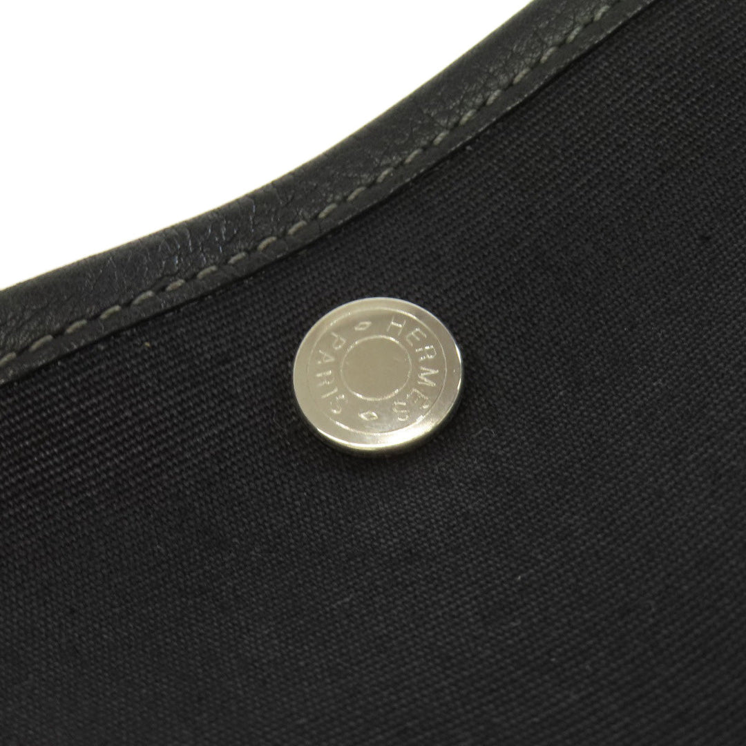 HERMES Tote Bag Towar Officche black Garden Party PM SilverMetal Women Used Authentic