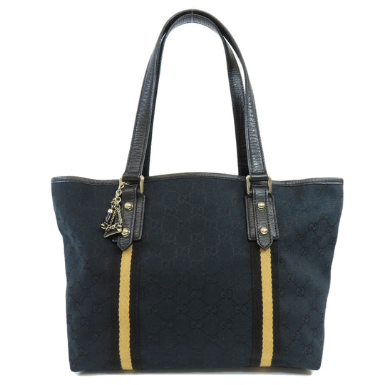 GUCCI Tote Bag 137396 canvas black GG Women Used Authentic