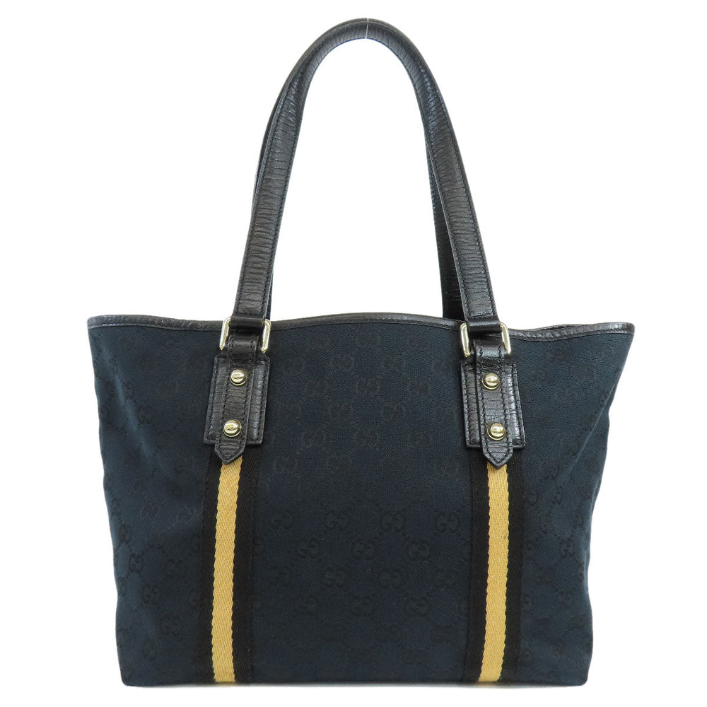 GUCCI Tote Bag 137396 canvas black GG Women Used Authentic