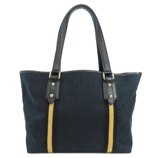 GUCCI Tote Bag 137396 canvas black GG Women Used Authentic