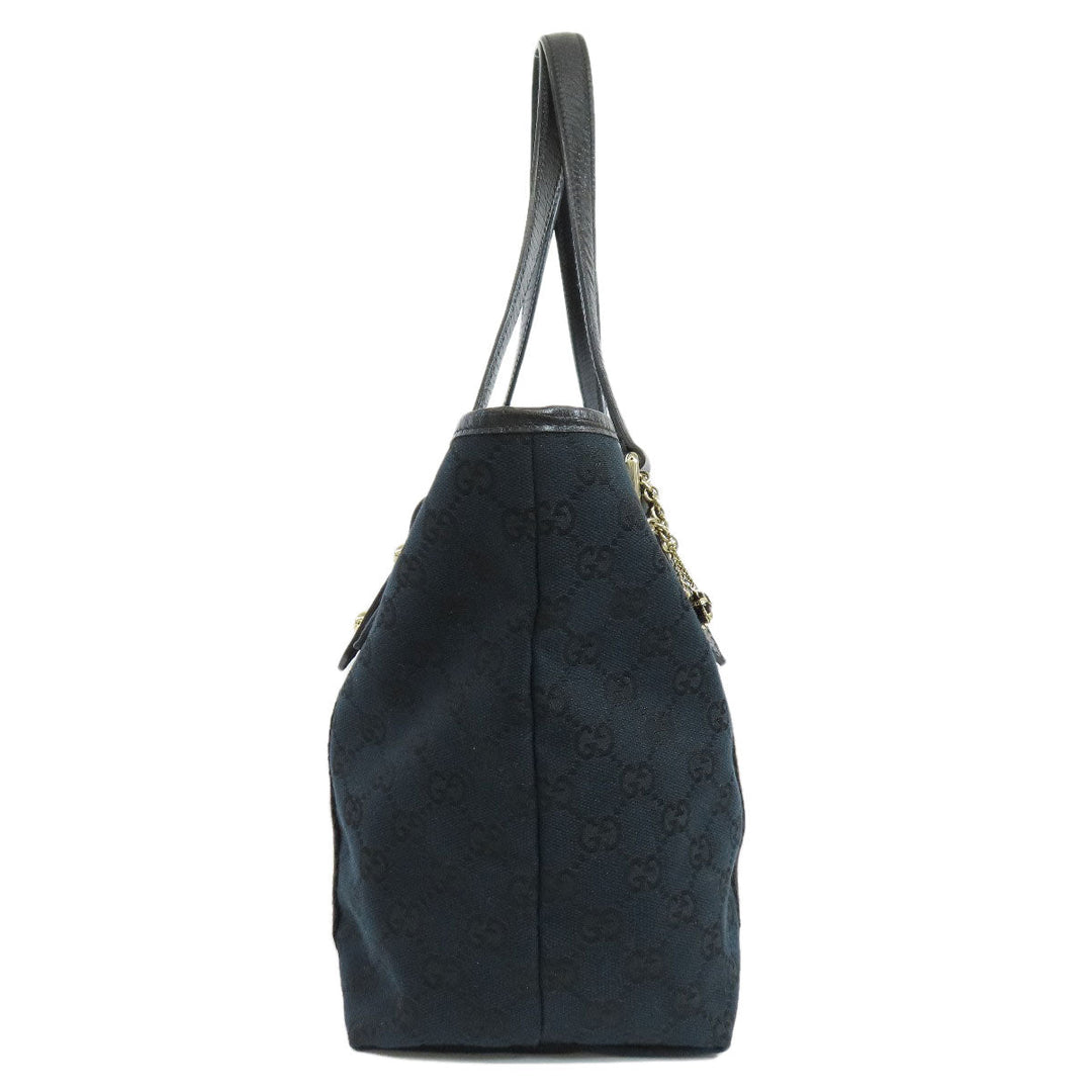 GUCCI Tote Bag 137396 canvas black GG Women Used Authentic