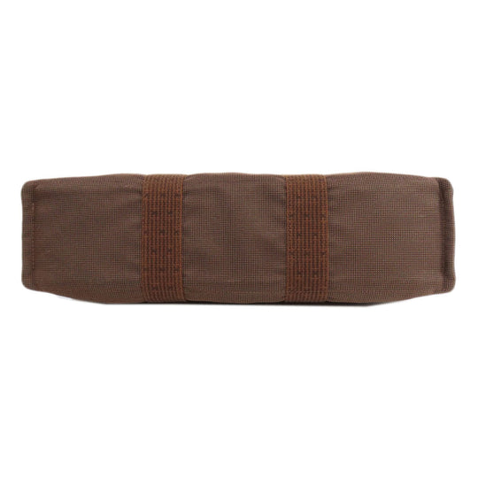 HERMES Handbag canvas Brown Her LineMM Women Used Authentic