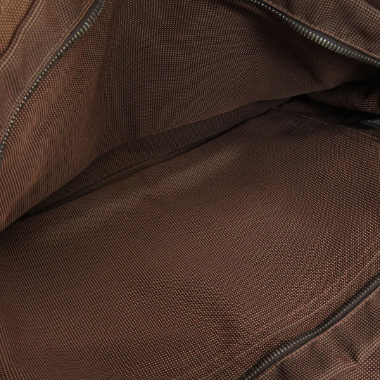HERMES Handbag canvas Brown Her LineMM Women Used Authentic