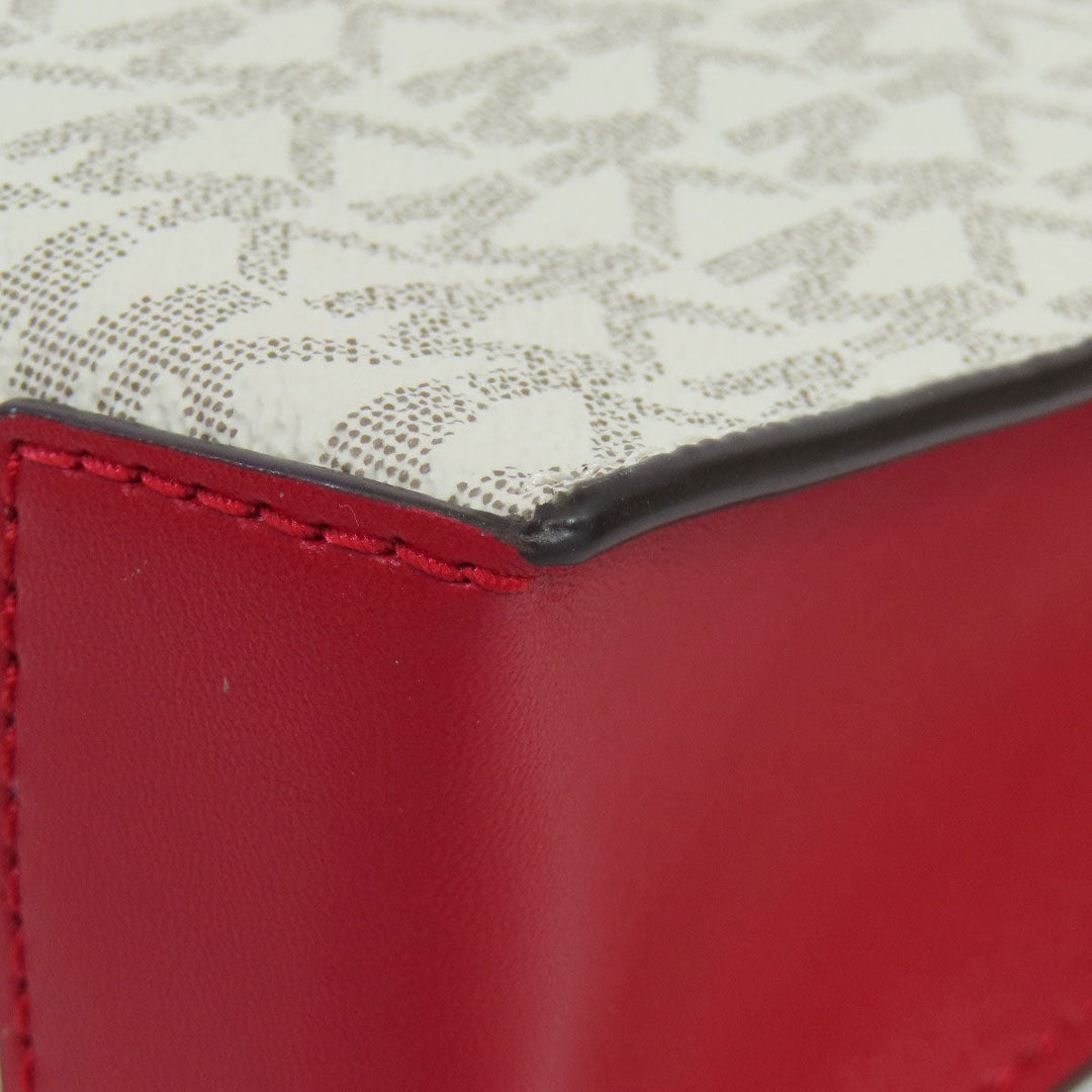 MICHAEL KORS Handbag PVC white Mercer MK Signature 2WAY Women Used Authentic