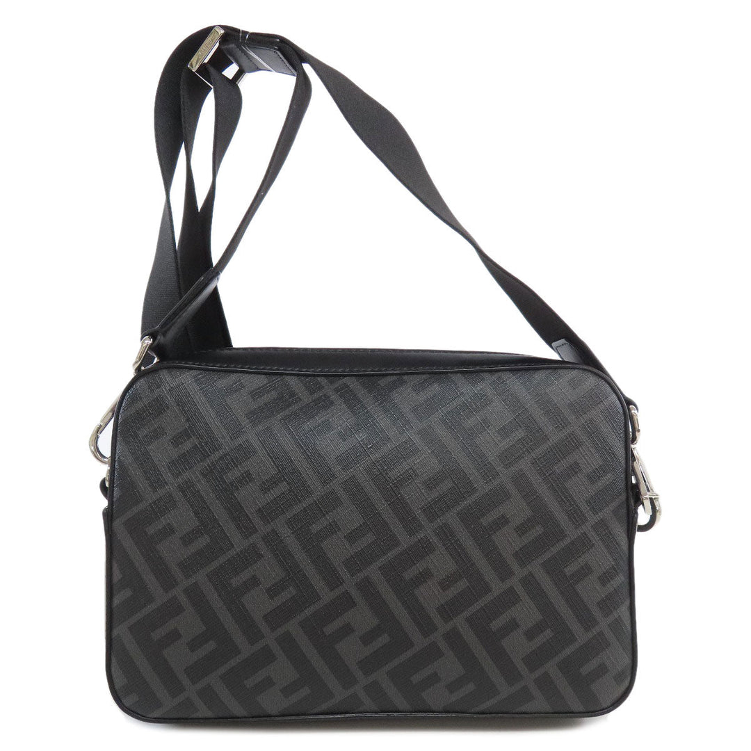 FENDI Shoulder Bag PVC, Leather gray Diagonal Camera Case Women Used Authentic