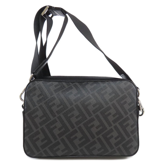 FENDI Shoulder Bag PVC, Leather gray Diagonal Camera Case Women Used Authentic