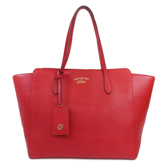 GUCCI Tote Bag 354397 leather Red Swing Women Used Authentic