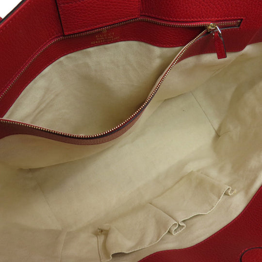 GUCCI Tote Bag 354397 leather Red Swing Women Used Authentic