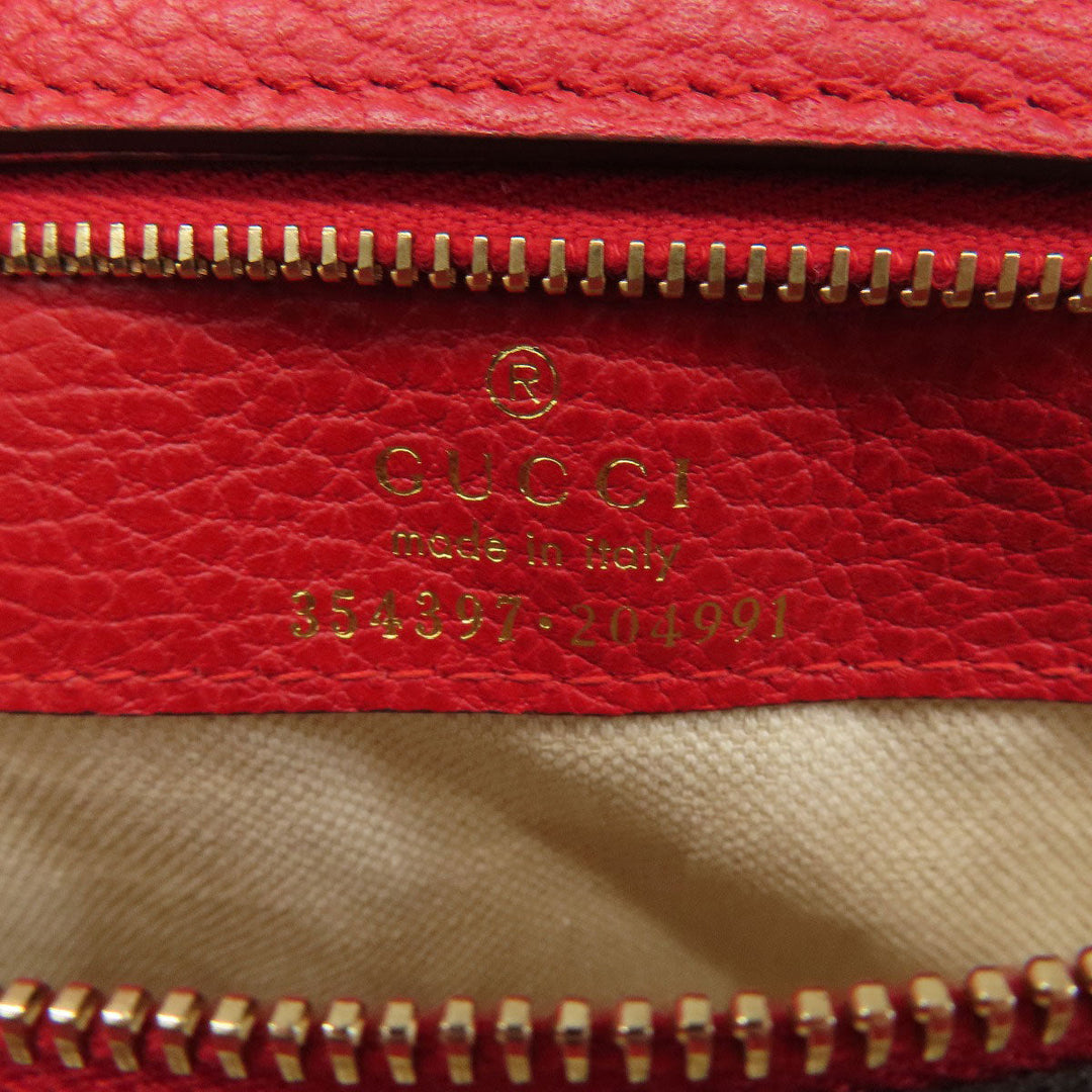 GUCCI Tote Bag 354397 leather Red Swing Women Used Authentic