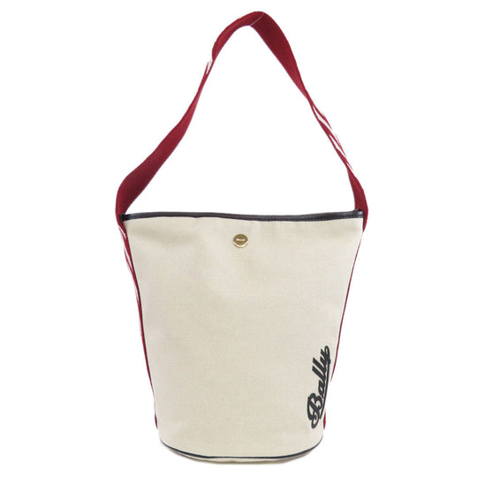 BALLY Handbag canvas white logo Women Used Authentic