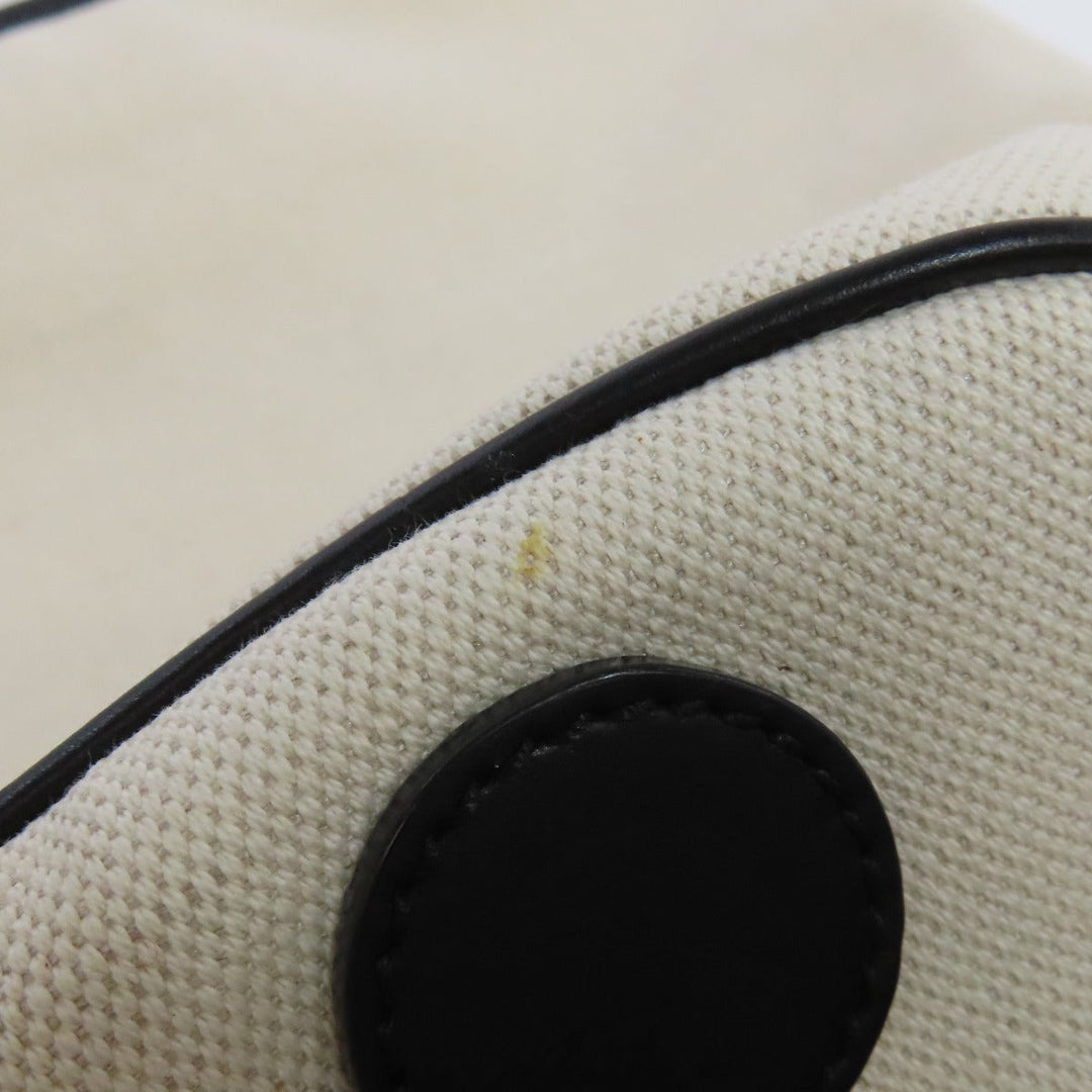 BALLY Handbag canvas white logo Women Used Authentic