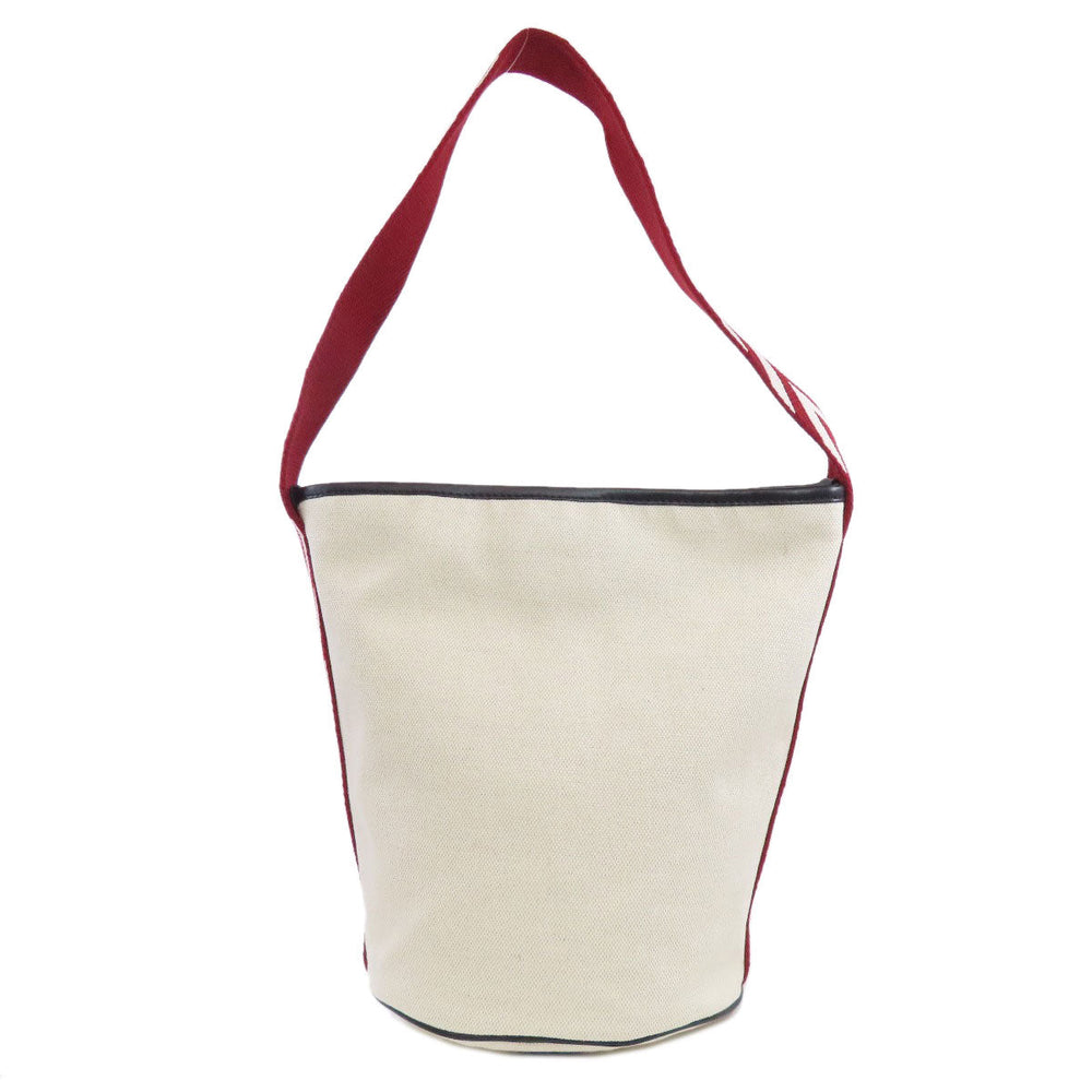 BALLY Handbag canvas white logo Women Used Authentic