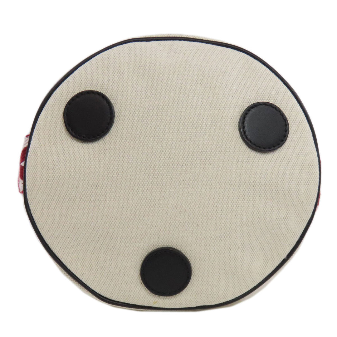 BALLY Handbag canvas white logo Women Used Authentic