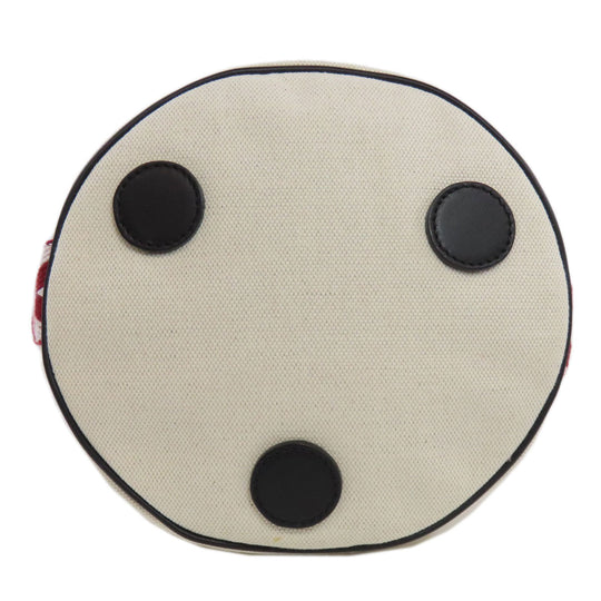 BALLY Handbag canvas white logo Women Used Authentic