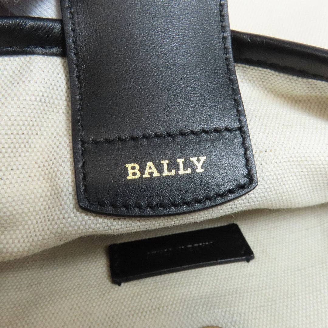 BALLY Handbag canvas white logo Women Used Authentic