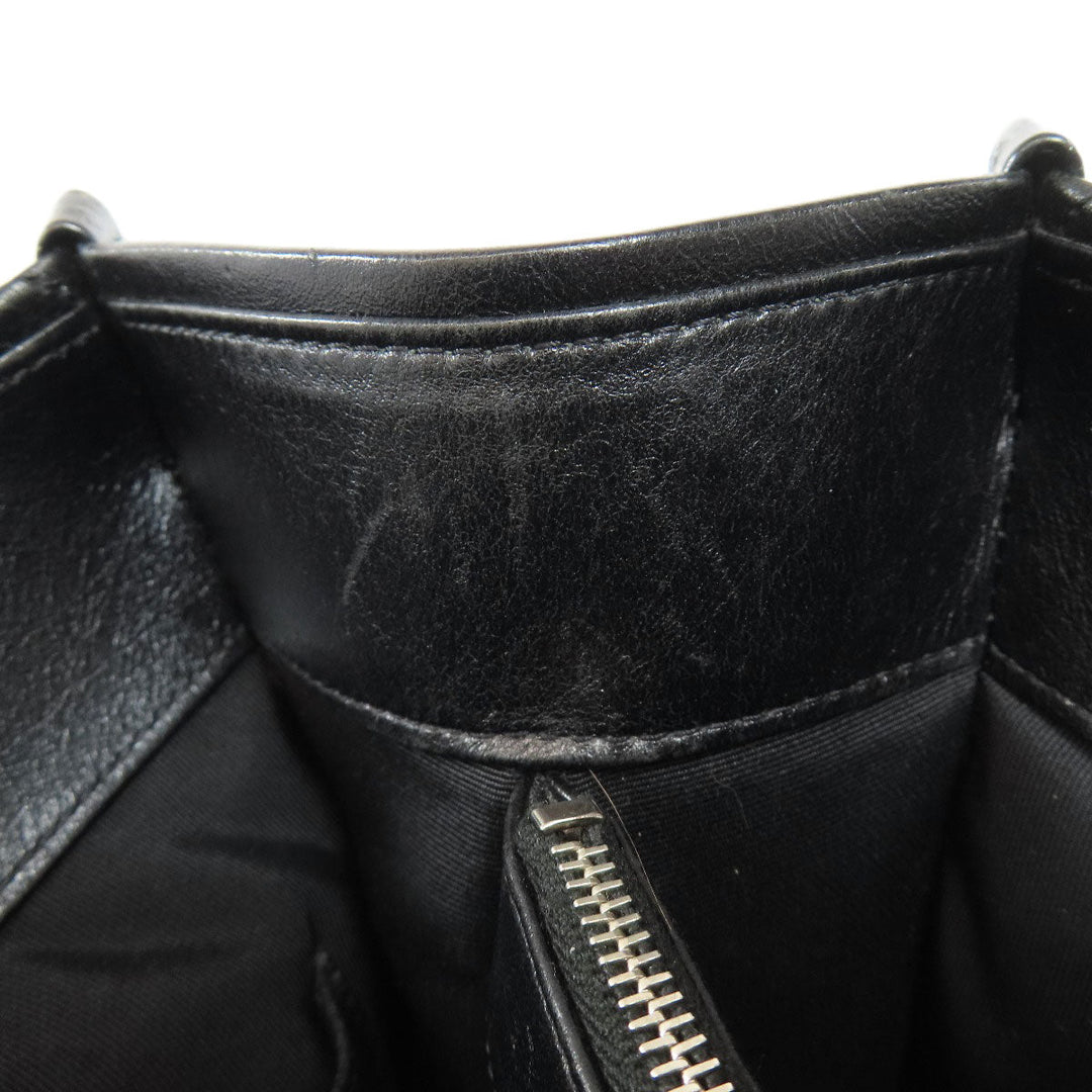 CHANEL Tote Bag lambskin black Matelasse Chain Bag SilverMetal
