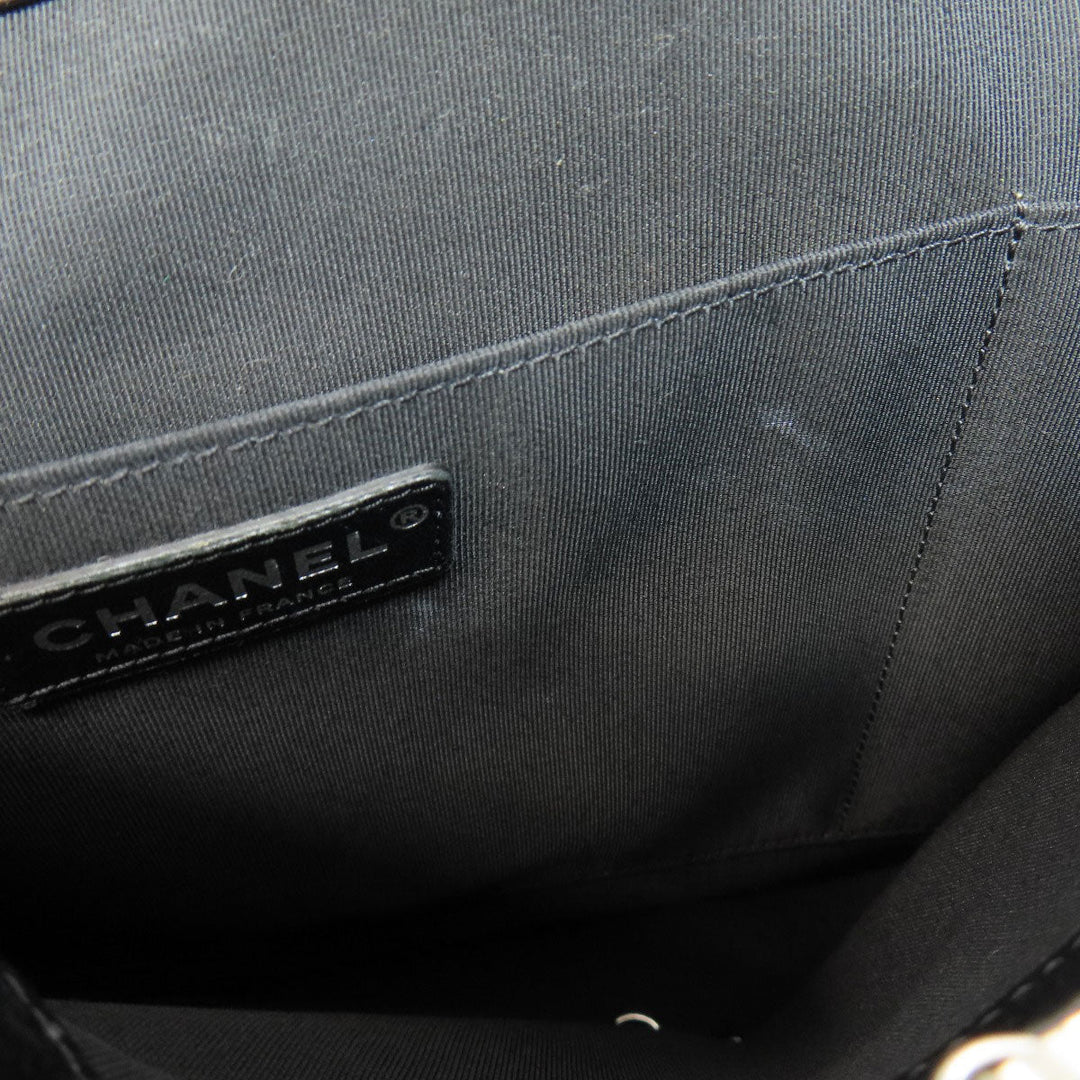 CHANEL Tote Bag lambskin black Matelasse Chain Bag SilverMetal