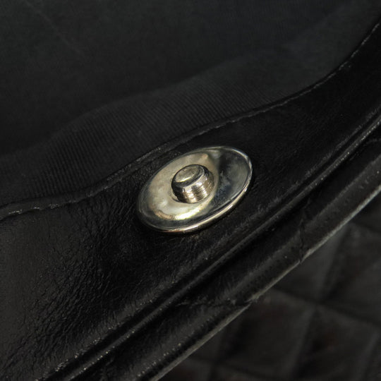CHANEL Tote Bag lambskin black Matelasse Chain Bag SilverMetal