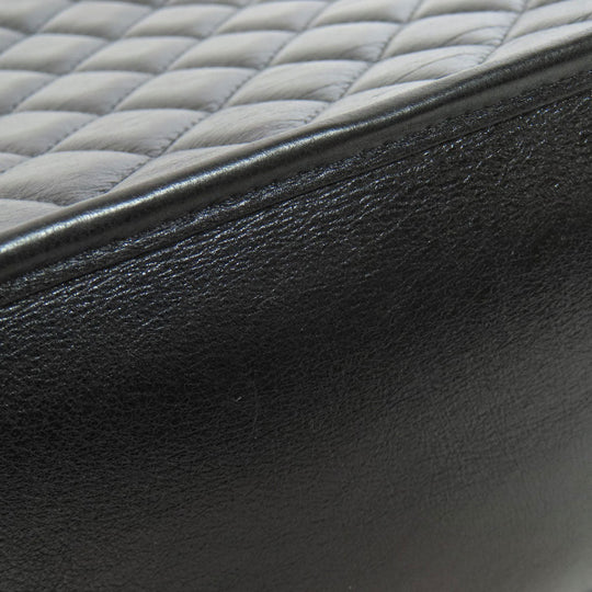 CHANEL Tote Bag lambskin black Matelasse Chain Bag SilverMetal