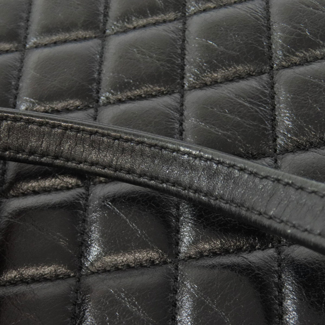 CHANEL Tote Bag lambskin black Matelasse Chain Bag SilverMetal